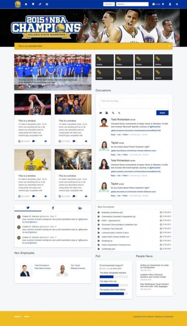 Golden State intranet design example