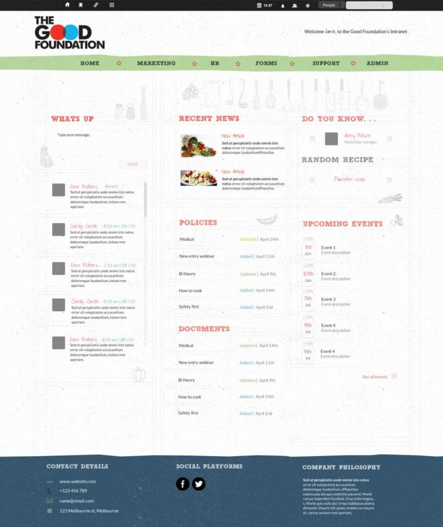 Good Foundation intranet design example