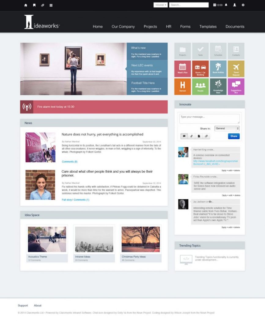 Ideaworks intranet design example