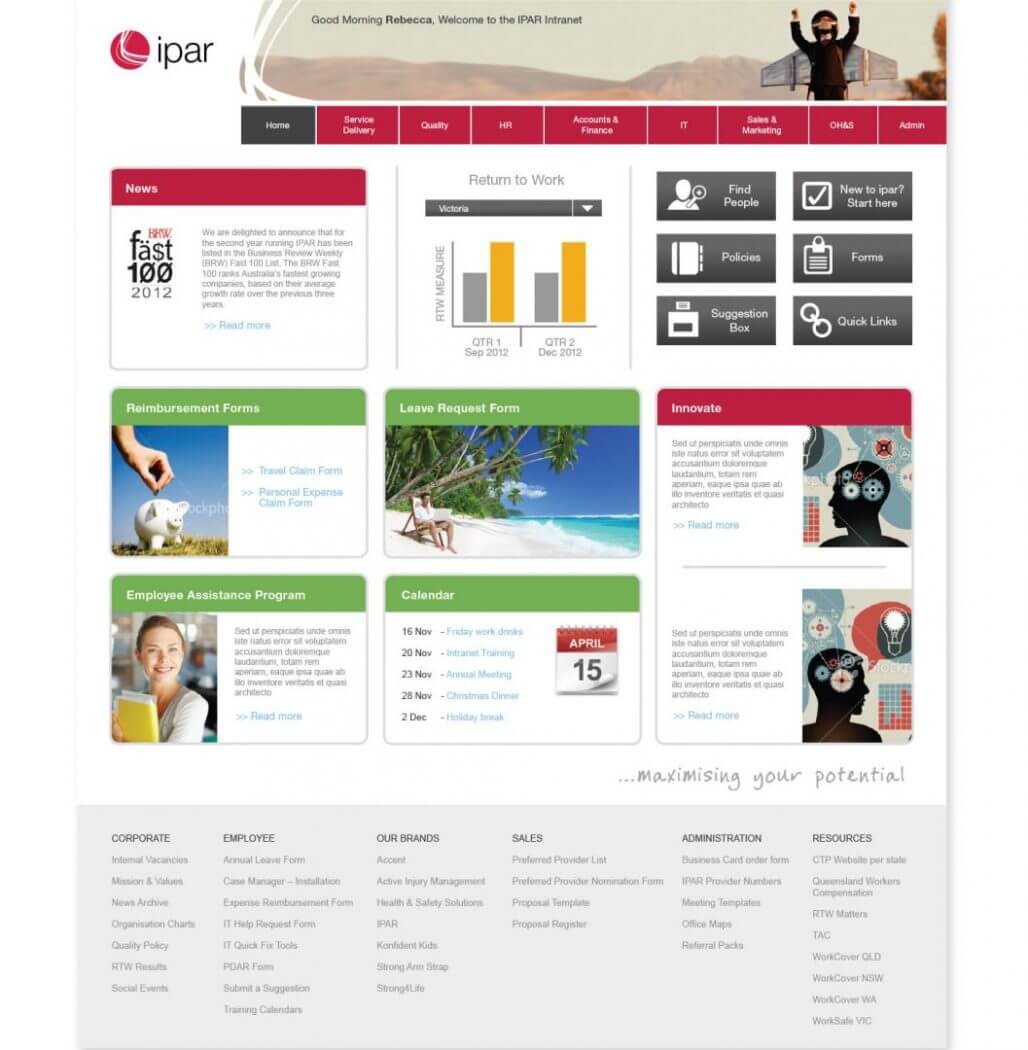 IPAR intranet design example